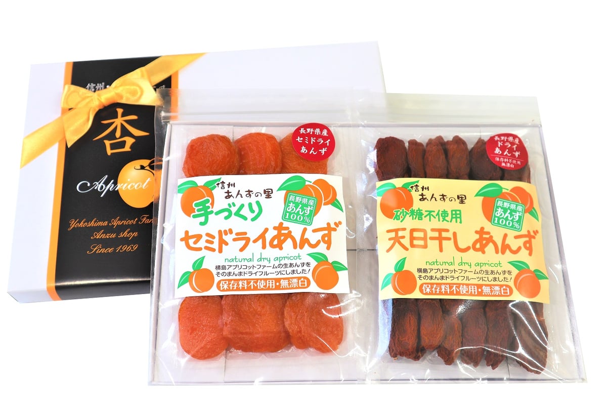 🍊セミドライ&天日干しあんず(各100g) 2点ギフト | yokoshima anzu st