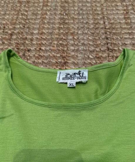 HERMES-PARIS グリーン 半袖Tシャツ XL