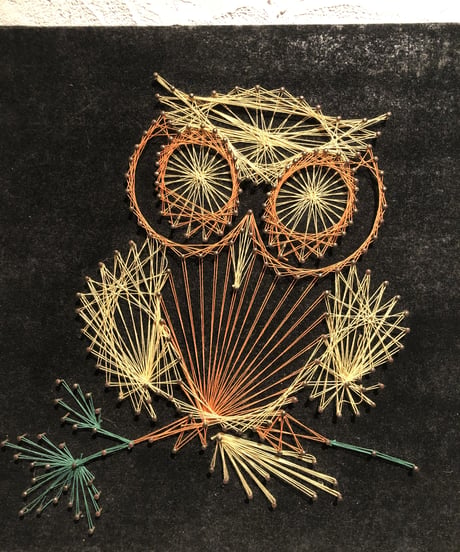 60-70's string art "Owl"