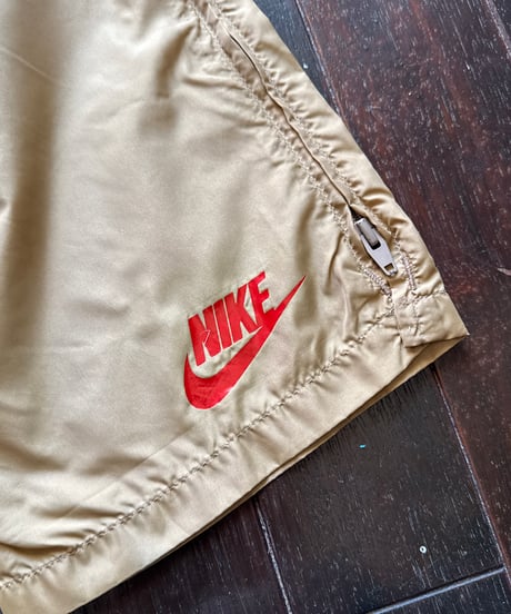 80s ビンテージ　アメリカ製　NIKE ベージュ ナイロンパンツ