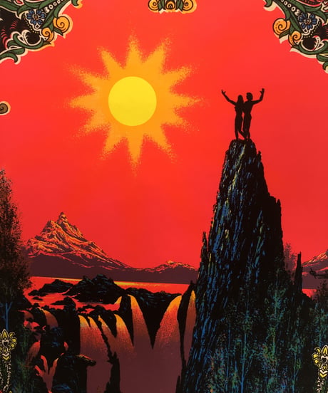 1971 vintage black light poster "GARDEN OF EDEN"