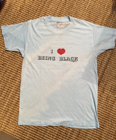 70-80s ビンテージ　I ❤️ BEING BLACK Tシャツ タイダイ