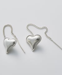IMPORT / Mexican Jewelry / Heart chain pierced earrings