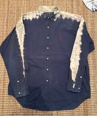 Ralph Lauren Blake 長袖シャツ　タイダイ ネイビー/ベージュ