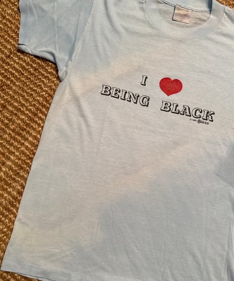 70-80s ビンテージ　I ❤️ BEING BLACK Tシャツ タイダイ