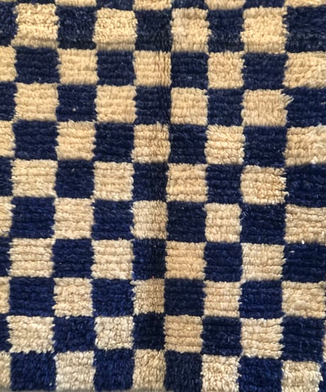 Zarabiya / Vintage blue checker rug