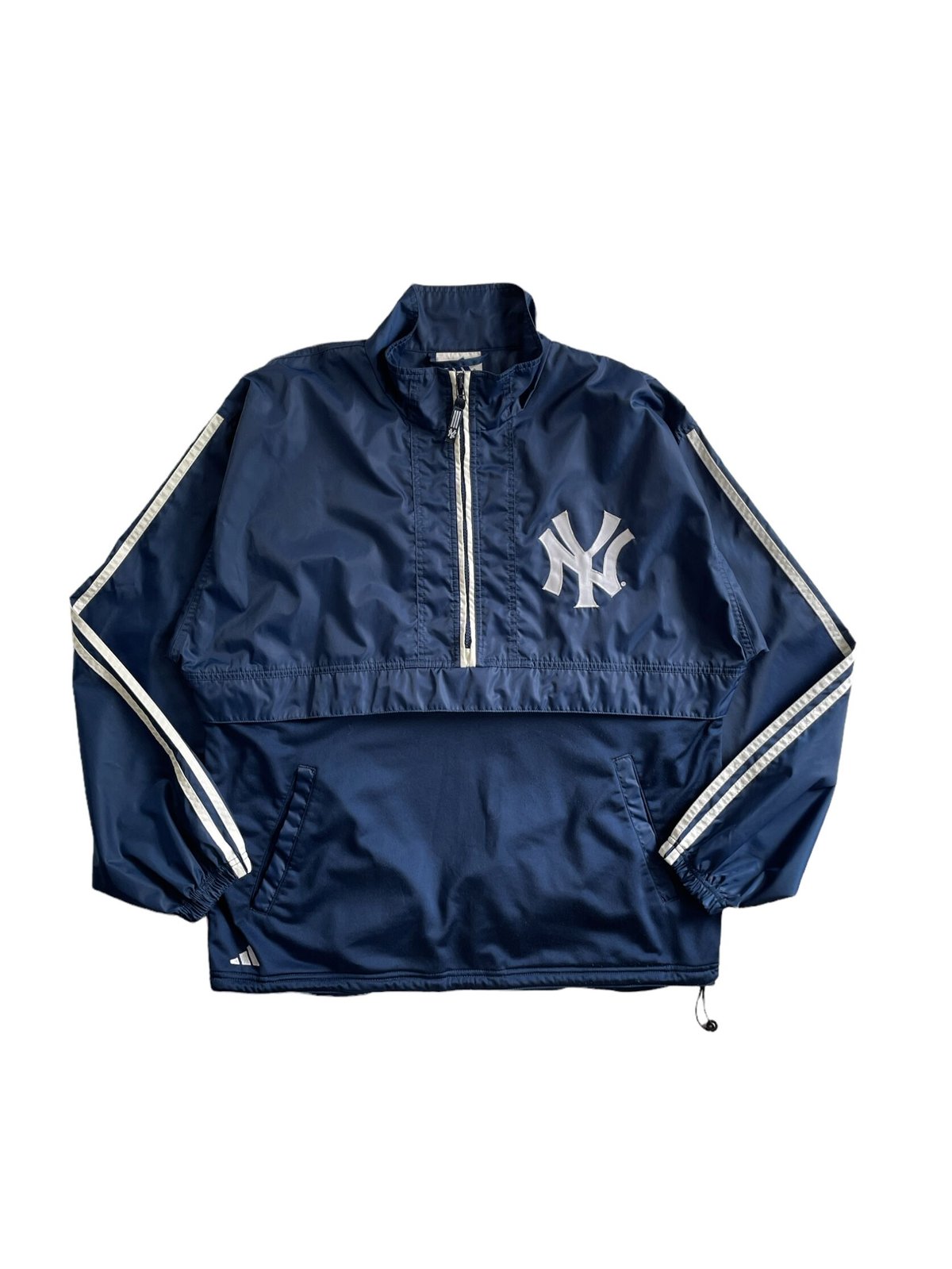 W1)adidas×ニューヨーク・ヤンキース プルオーバー　ナイロンジャケット 90s adidas 