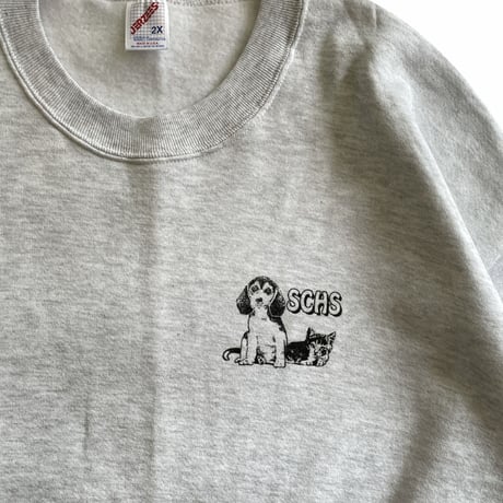 90s USA deadstock dog & cat printed sweatshirt