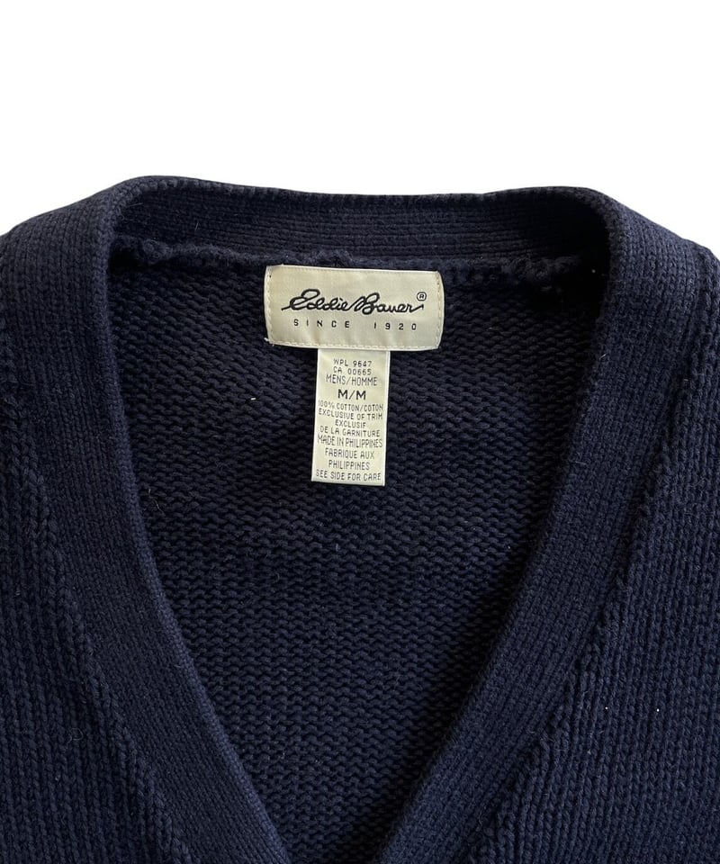 Eddie Bauer V Neck Cotton Cardigan 90s
