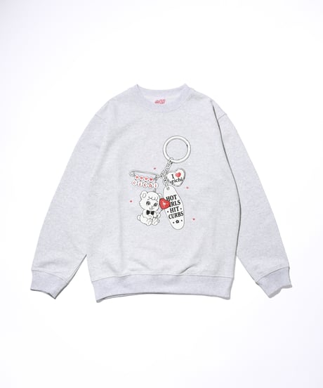 eicHi! CHARM CREW SWEAT ASH