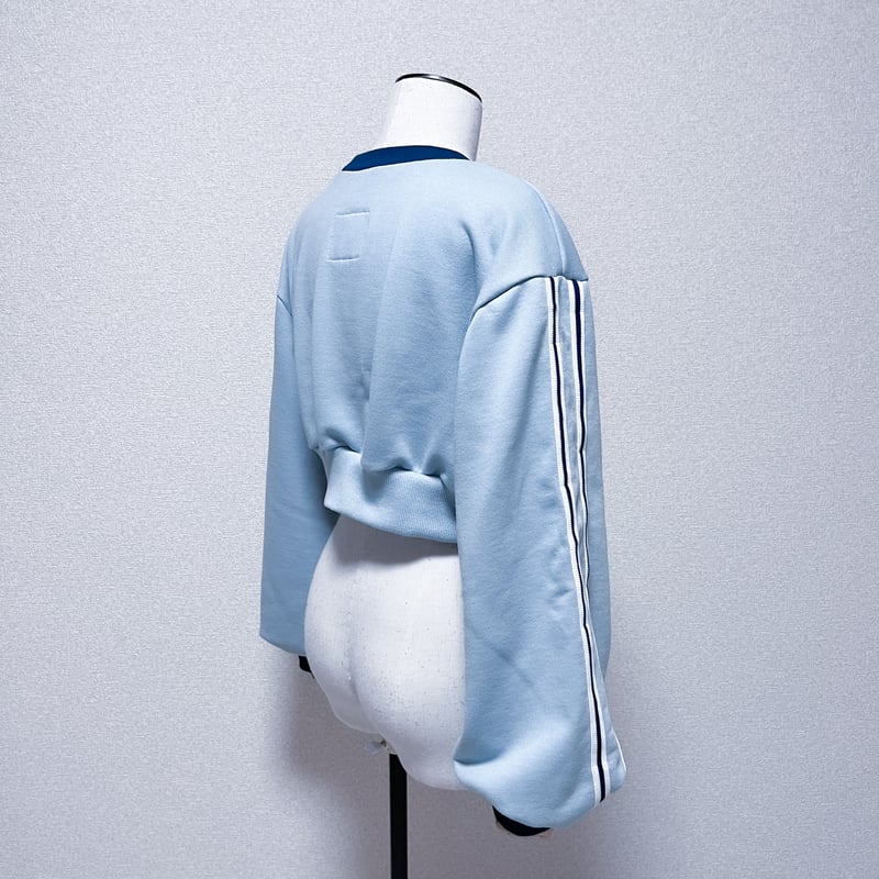 ラインショートスウェット<light blue × navy ／ 40cm> | satoi