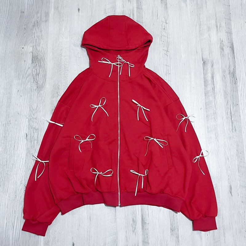 リボンハイネックパーカー<red> | satoi