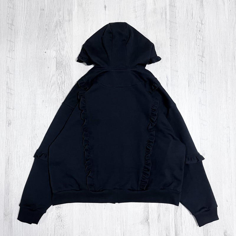 satoi フリルパーカー フリルジップアップパーカー<black> | satoi
