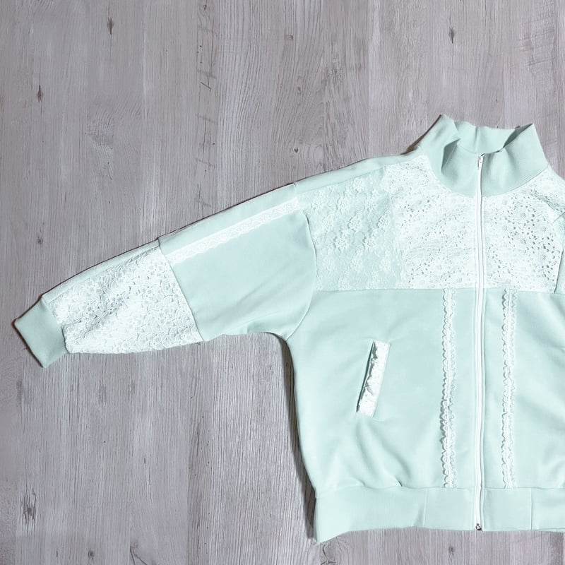 フリルレーストラックジャケット<light green> | satoi
