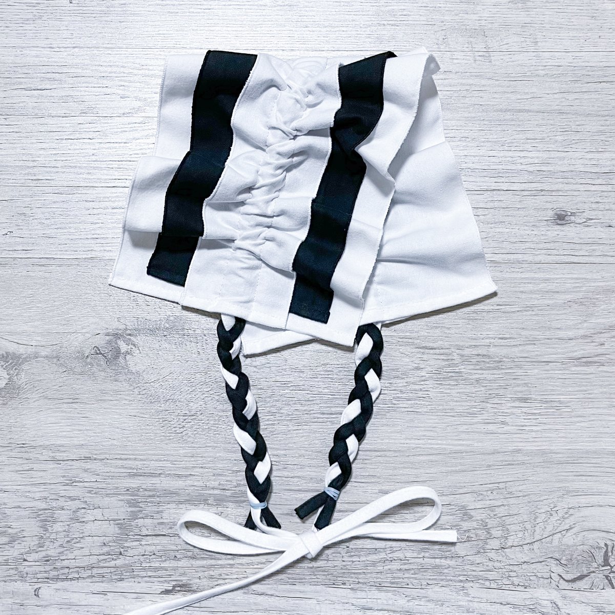ギャザーフリルヘッドドレス<white × black> | satoi