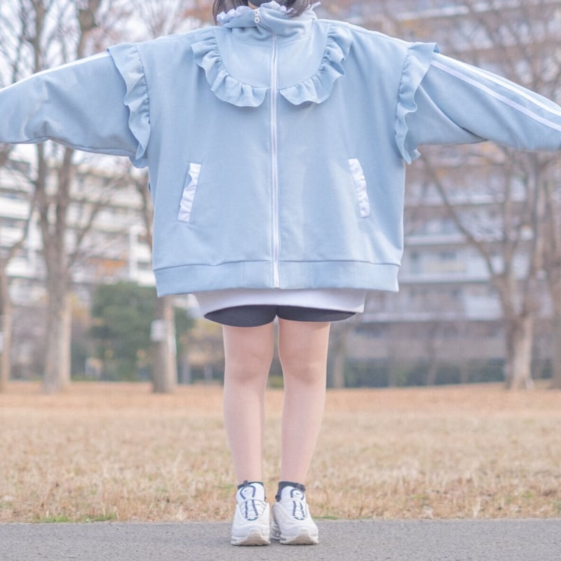 satoi フリルハイネックパーカー- satoi フリルハイネックパーカー-