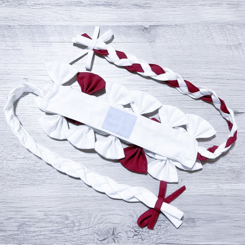 届11/20〜12/15】三つ編みリボンヘッドドレス<white × red> | satoi