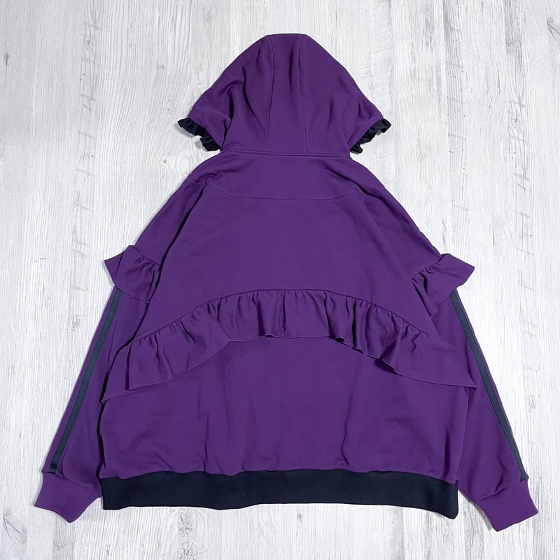 satoi フリルハイネックパーカー フリルハイネックパーカー<purple × black> | satoi