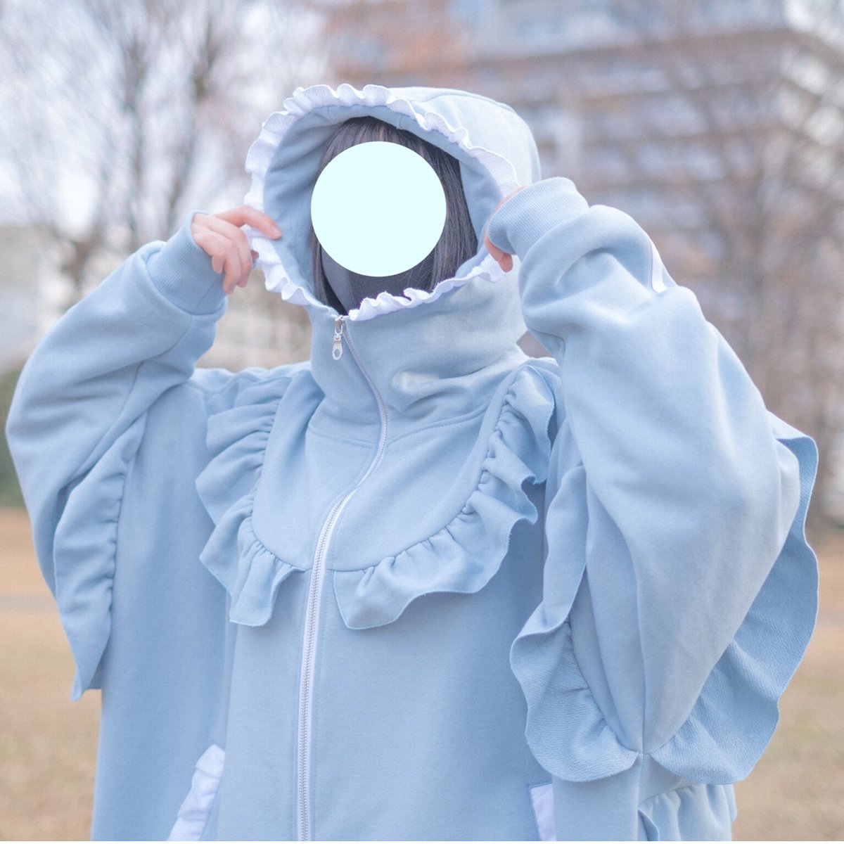 satoi フリルハイネックパーカー- satoi フリルハイネックパーカー-
