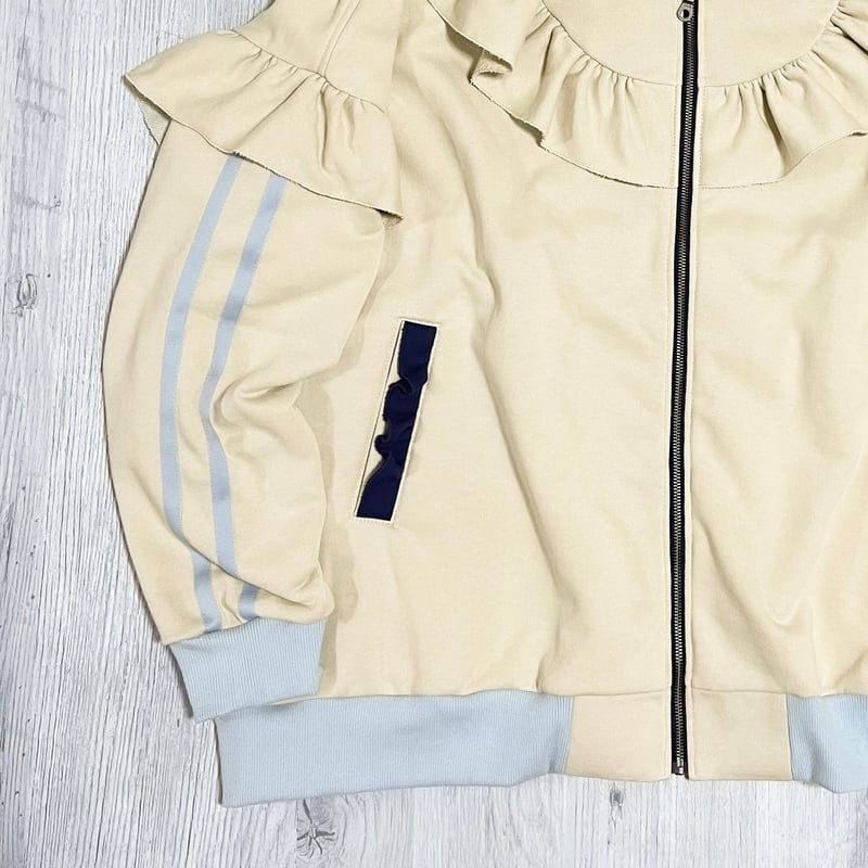satoi フリルハイネックパーカー light blue フリルハイネックパーカー<light blue × light gray> | satoi