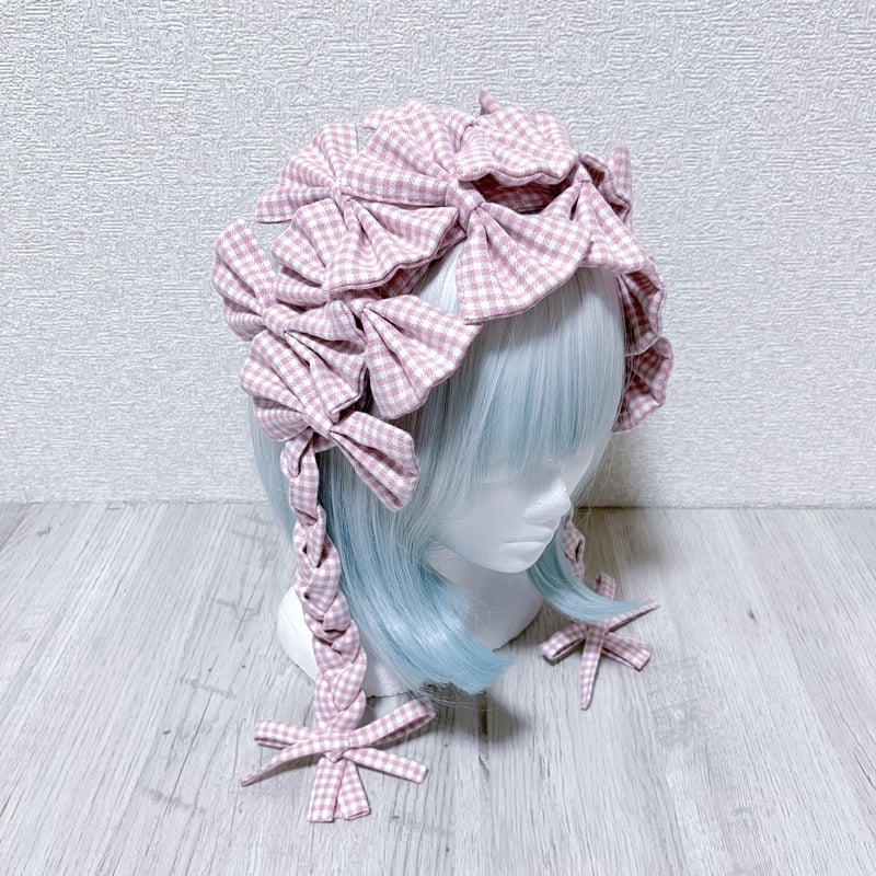 ●BABY● 初期 3つリボンヘッドドレス ピンク 未使用 商品詳細ページ