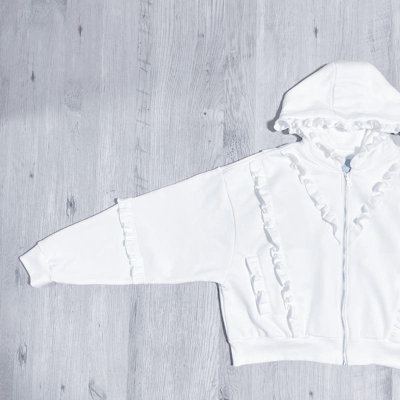 RISEJAPAN ジップアップパーカー ホワイト RISEJAPAN ジップアップパーカー ホワイト RISEJAPAN ジップ