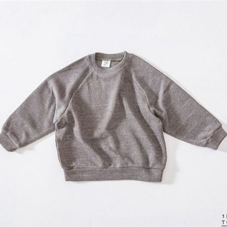 韓国子供服　ラグラン　ワッフル　デザイン　セーター