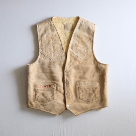 Suede boa vest