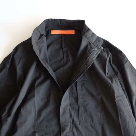 SHUWSU black seersucker shirt/jacket
