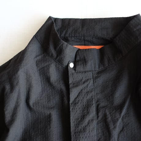 SHUWSU black seersucker shirt/jacket