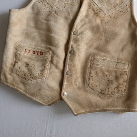 Suede boa vest