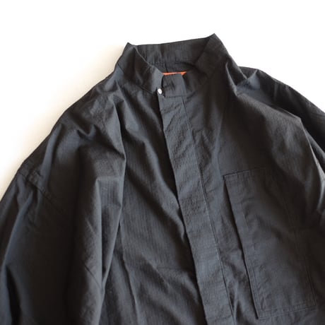 SHUWSU black seersucker shirt/jacket