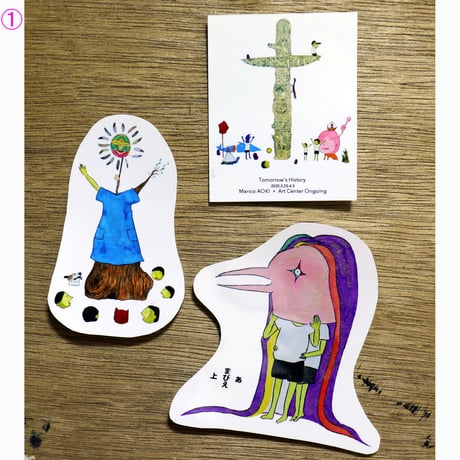 青木真莉子「あまびえステッカーセット 」／ Marico Aoki "AMABIE stickers"