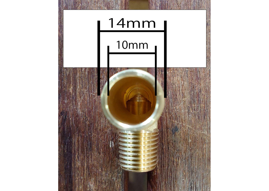 真鍮ホースアクセサリ 12mmオーバーヘッドホースコネクタ 90度L直角 真鍮ホースアクセサリ 12mmオーバーヘッドホースコネクタ 90度L直角