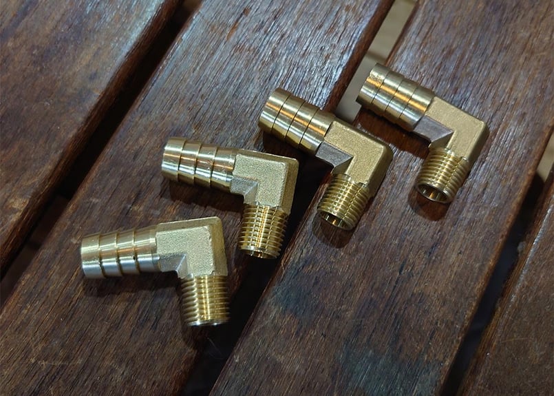 オーバーサイズ 真鍮L型ホースニップル 1/4TP | CRAZY-HOUSE STORE