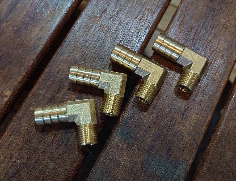 オーバーサイズ 真鍮L型ホースニップル 1/4TP | CRAZY-HOUSE STORE