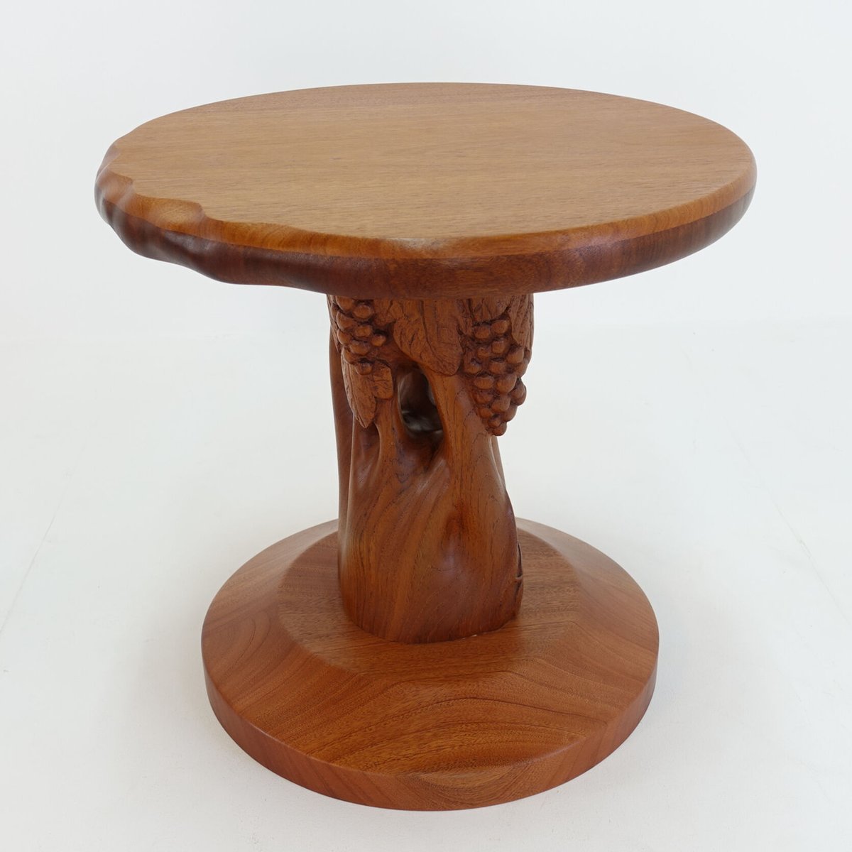 美品 ギャラリー良工房 定価25万円 RYO工房 サイドテーブル 彫刻家具