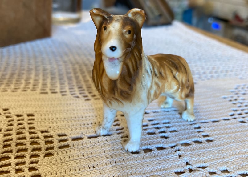 コリー 犬 置物 陶器 欠けあり NF9696 imgrc0066997975.jpg