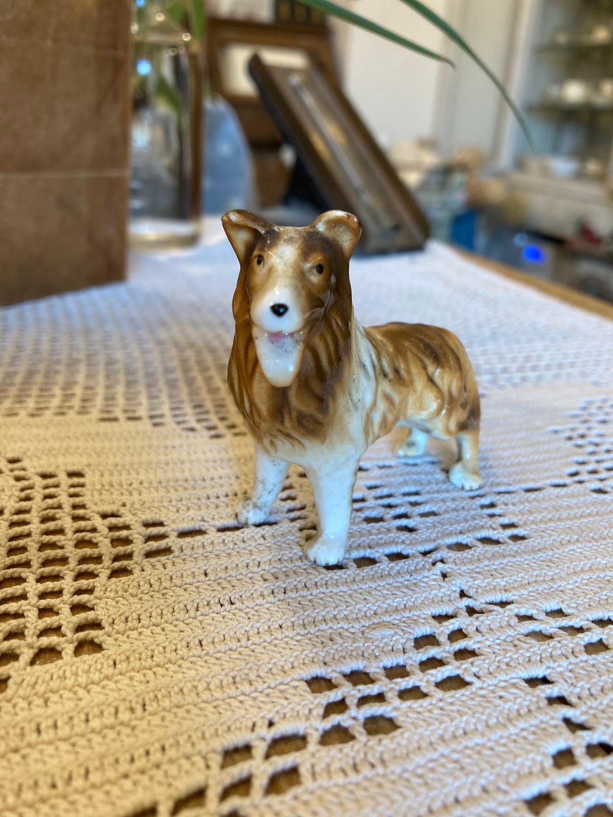 コリー 犬 置物 陶器 欠けあり NF9696 コリー 犬 置物 陶器 欠けあり NF9696