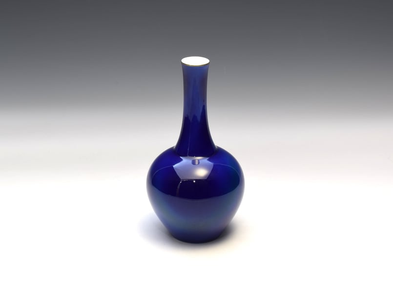 ルリ三彩 鶴首7号花生（アウトレット品） | WEB有田陶器市 ｜ 深川製磁