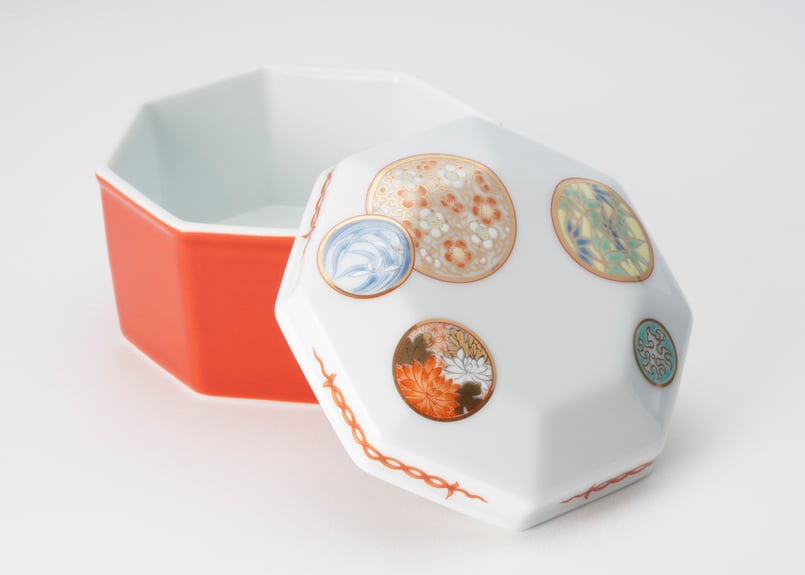 寿赤絵 八角蓋物（アウトレット品） | WEB有田陶器市 ｜ 深川製磁