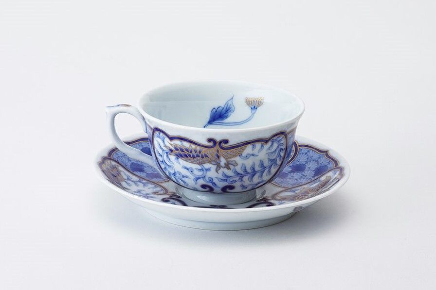 官窯窓絵桐鳳凰菊花紋 紅茶碗皿(アウトレット品) | WEB有田 官窯窓絵桐鳳凰菊花紋 紅茶碗皿(アウトレット品) | WEB有田