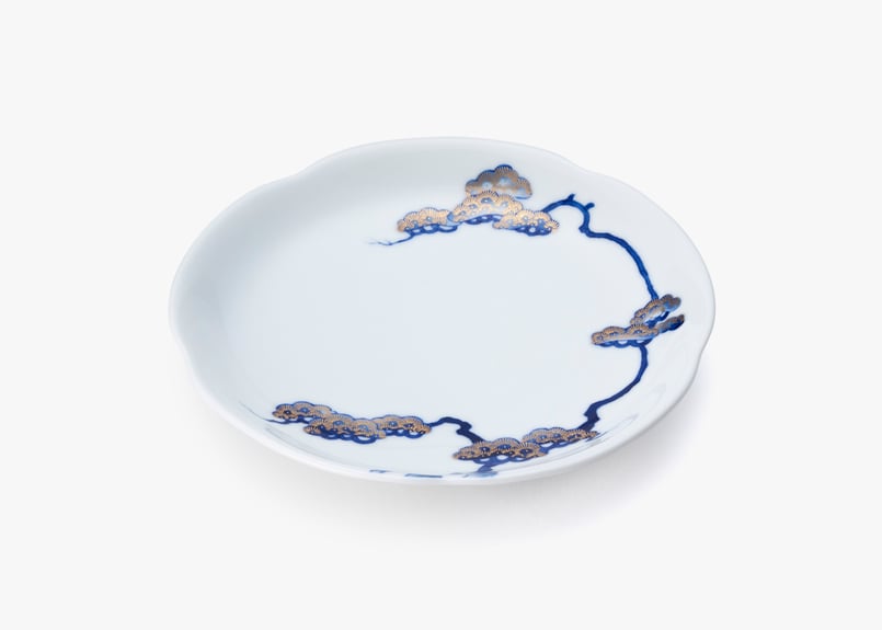 金彩松 梅型6寸皿（アウトレット品） | WEB有田陶器市 ｜ 深川製磁