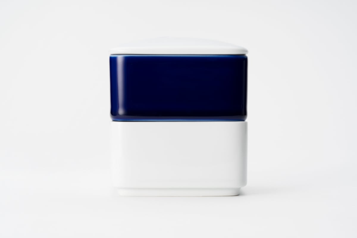 ブルーワイナリー 二段角蓋物（アウトレット品） | WEB有田陶器市