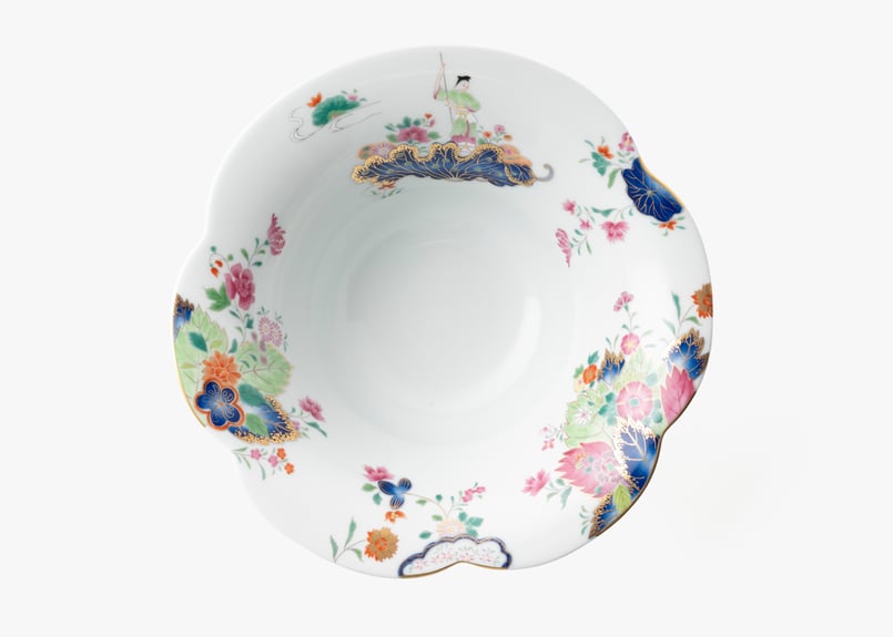 染錦絢爛草花絵 花型大鉢（アウトレット） | WEB有田陶器市 ｜ 深川製