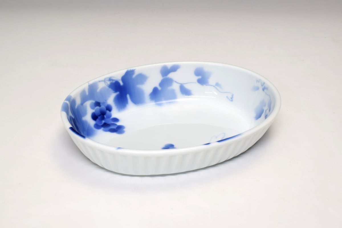 ブルーワイナリー しのぎ楕円皿（アウトレット品） | WEB有田陶器市