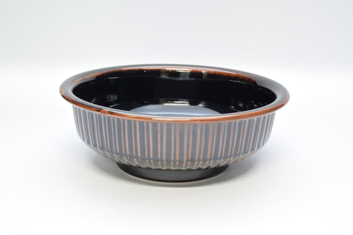 黒天目 しのぎ大鉢（アウトレット） | WEB有田陶器市 ｜ 深川製磁