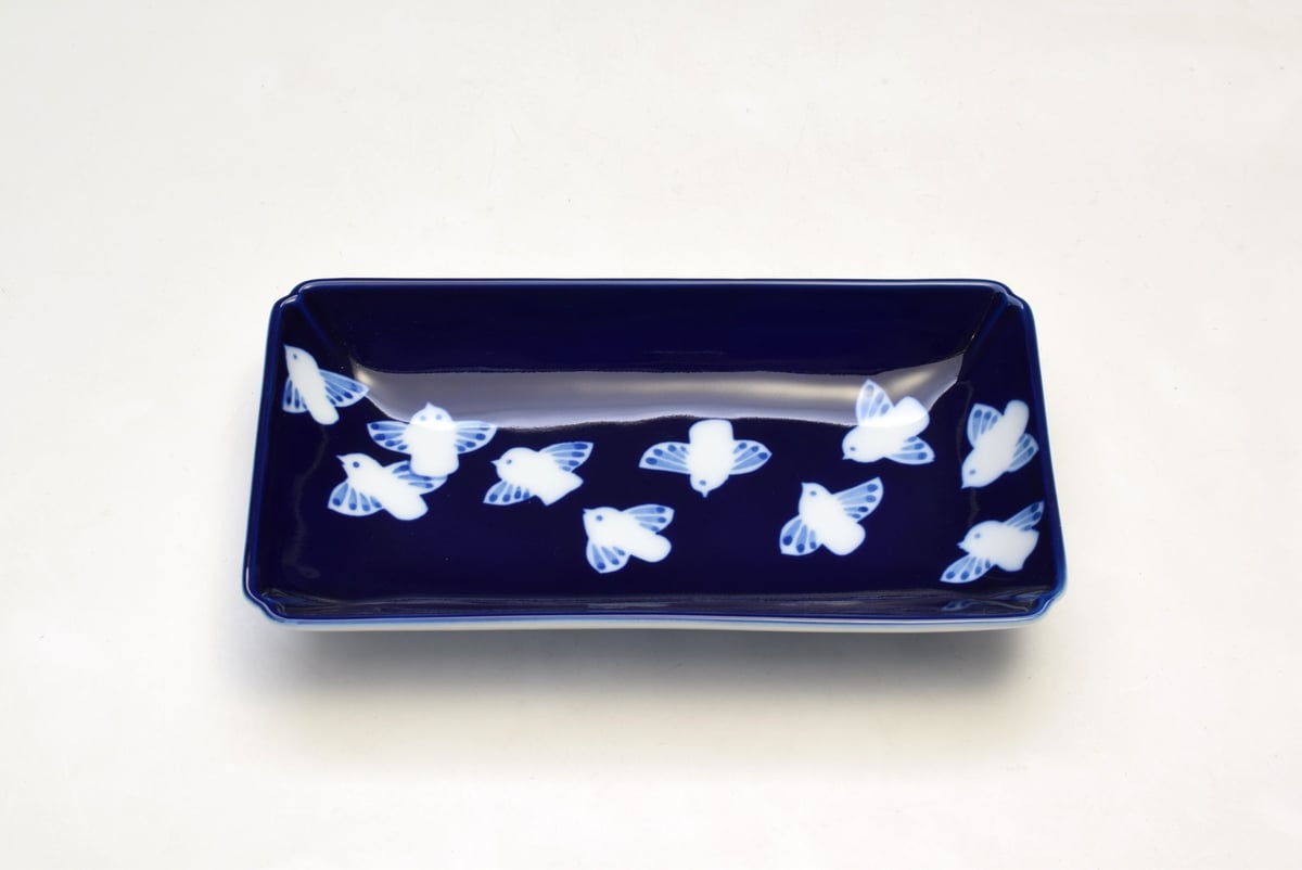ふくら雀 木瓜長角皿（アウトレット品） | WEB有田陶器市 ｜ 深川製磁