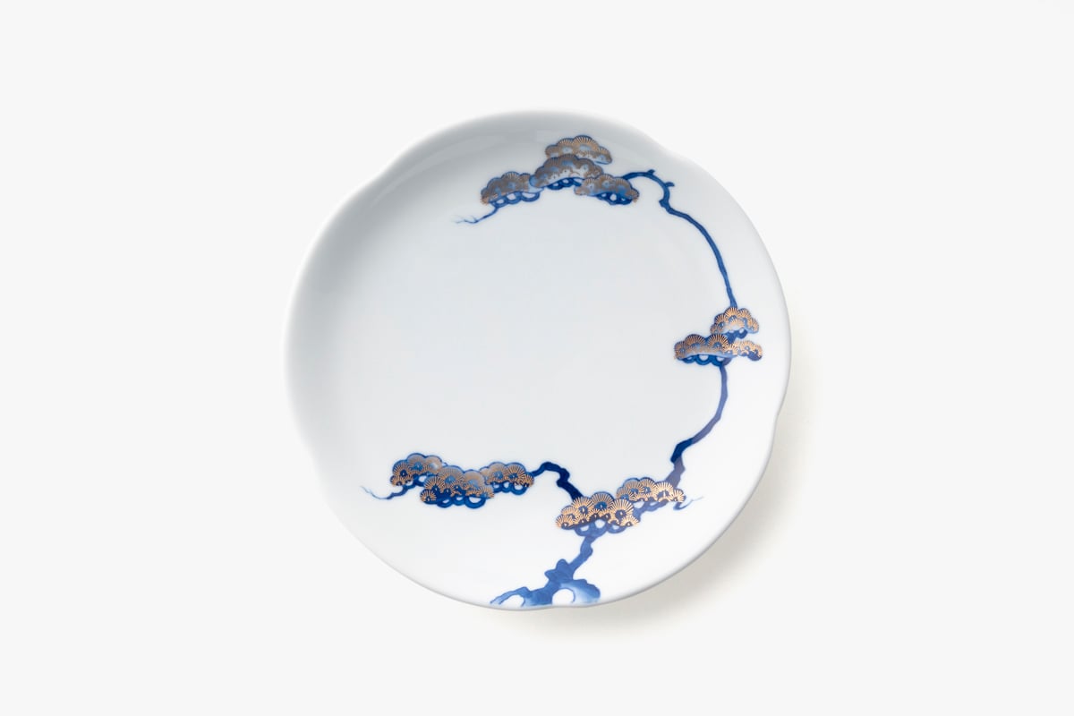 金彩松 梅型6寸皿（アウトレット品） | WEB有田陶器市 ｜ 深川製磁