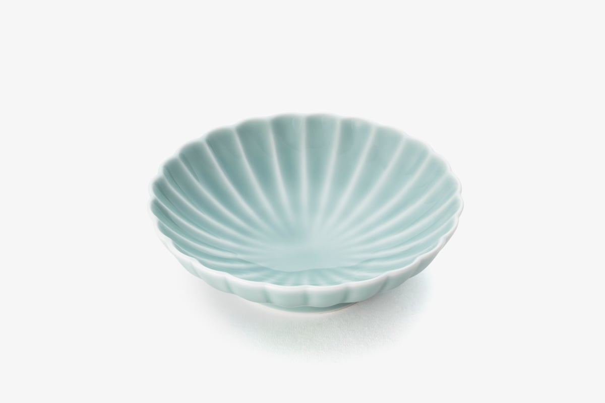 有田焼 深川製磁 青磁 菊割小付揃 4客 小鉢 深川製磁